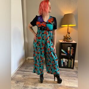 Vintage 80s/90s Small High Waist Wide Leg Jumpsuit